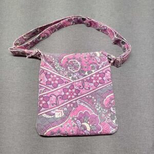 Stephanie Dawn Crossbody Bag Pink Purple Paisley Quilted Cotton Made in USA